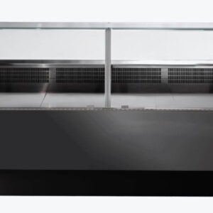 Tecnodom Serie MR80 Black 2000mm Wide Deli Display with Storage and Castors TDMR-0820B