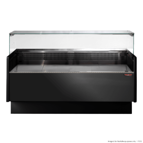 Tecnodom Serie MR80 Black 1520mm Wide Deli Display with Storage and Castors TDMR-0815B