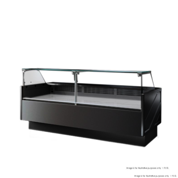 Tecnodom Serie MR9.5 Silver 2480mm Wide Deli Display with Storage and Castors TDMR-0925