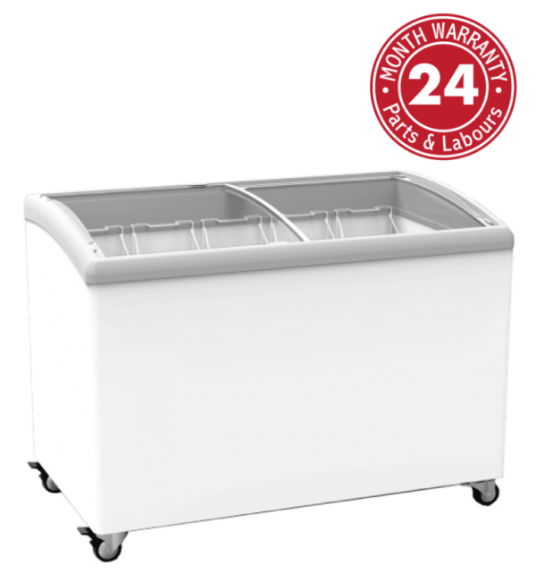 Exquisite SD400 Curved Glass Display Chest Freezers