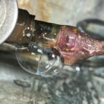 Gas leaking from a weld